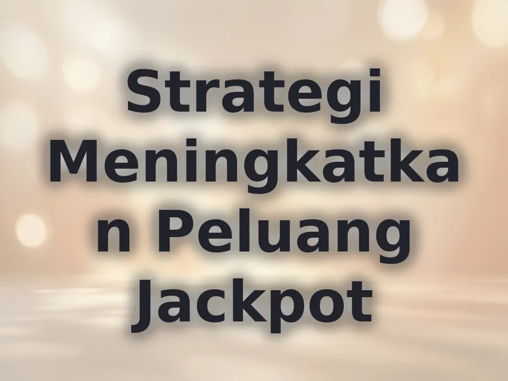 Strategi Meningkatkan Peluang Jackpot
